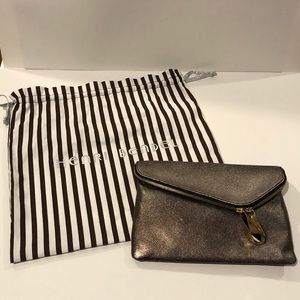NWT Henri Bendel bronze gold convertible clutch